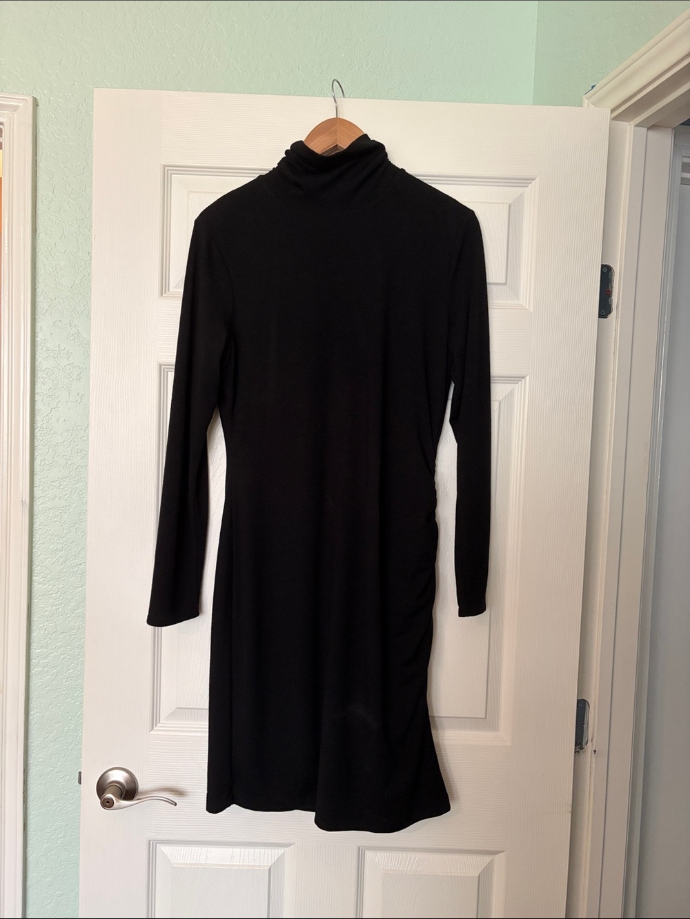Banana Republic Black Long-Sleeve Turtleneck Dress